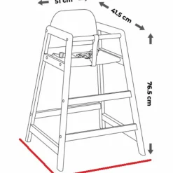 Chaise haute empilable en bois Emma Naturel