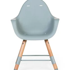 Chaise haute en bois naturel Evolu 2 menthe + arceau