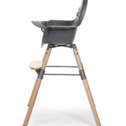 Chaise haute en bois naturel Evolu 2 gris