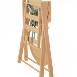 Chaise haute extra pliante en bois Sarah vernis naturel