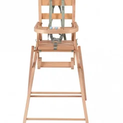 Chaise haute extra pliante en bois Sarah vernis naturel