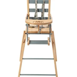 Chaise haute extra pliante Sarah hybride bleu gris