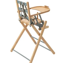 Chaise haute extra pliante Sarah hybride bleu gris