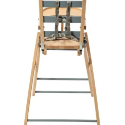 Chaise haute extra pliante Sarah hybride bleu gris