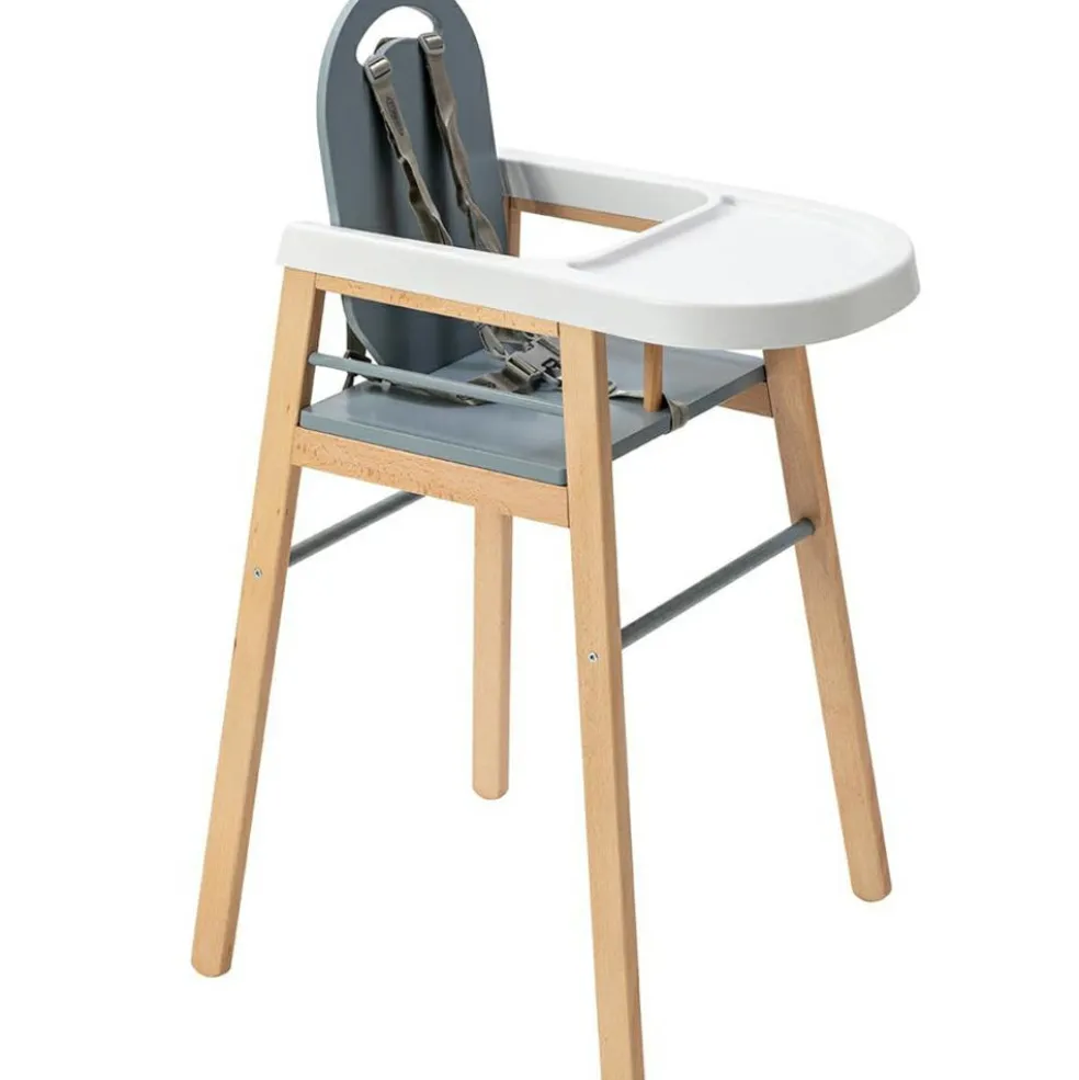 Chaise haute fixe Lili hybride bleu gris