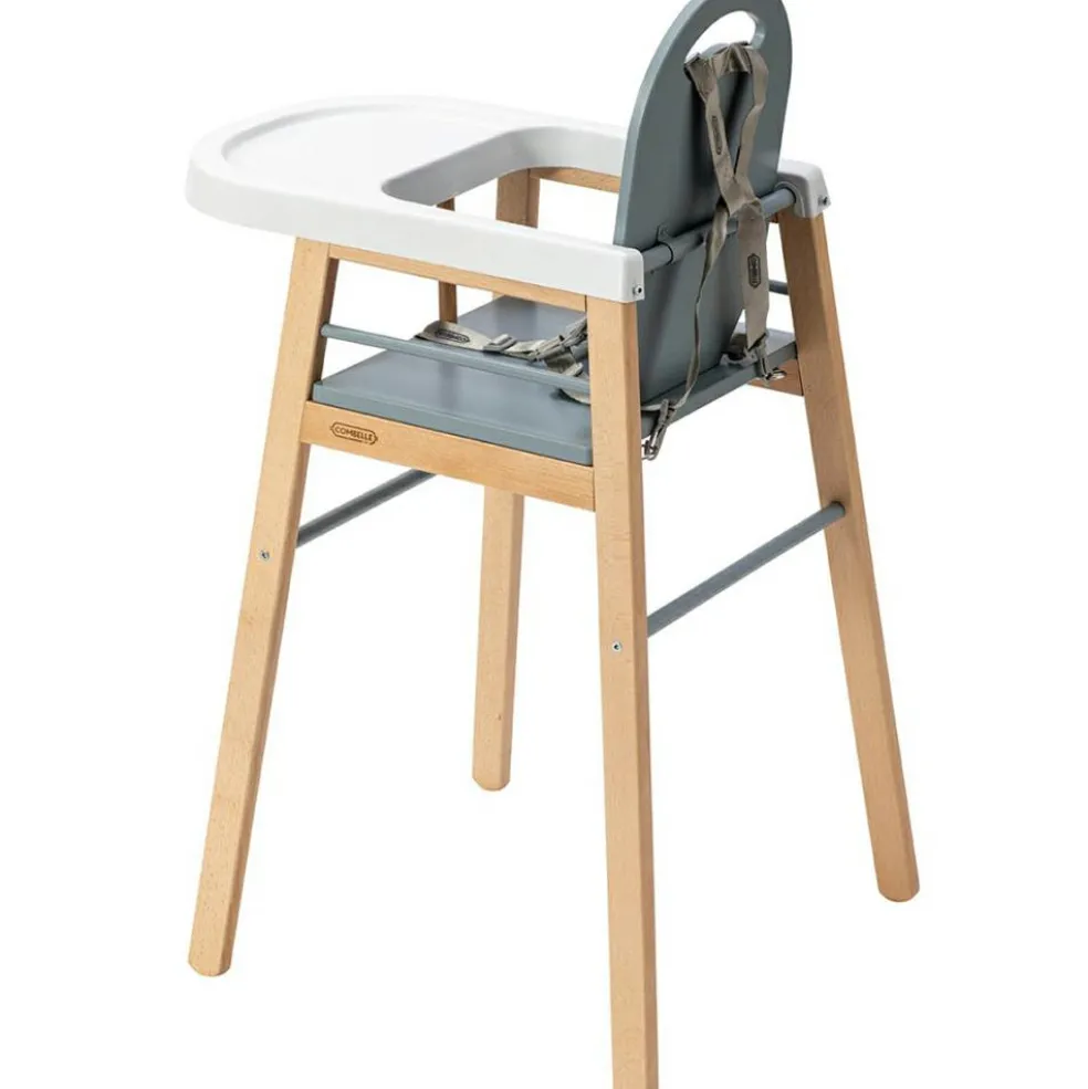 Chaise haute fixe Lili hybride bleu gris