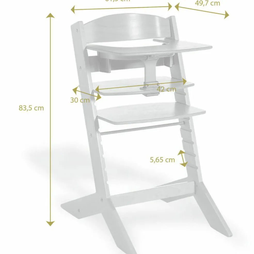 Chaise haute Syt évolutive avec tablette vert menthe