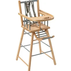 Chaise haute traditionnelle André hybride bleu gris