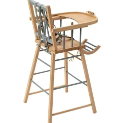 Chaise haute traditionnelle André hybride bleu gris