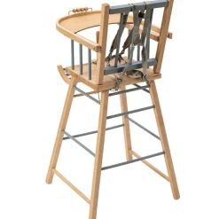 Chaise haute traditionnelle André hybride bleu gris