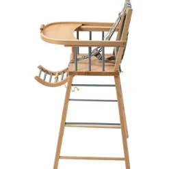 Chaise haute traditionnelle André hybride bleu gris