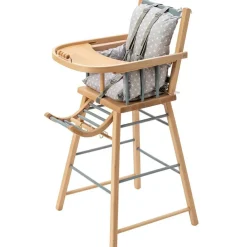 Chaise haute traditionnelle André hybride bleu gris