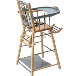 Chaise haute transformable Marcel hybride bleu gris