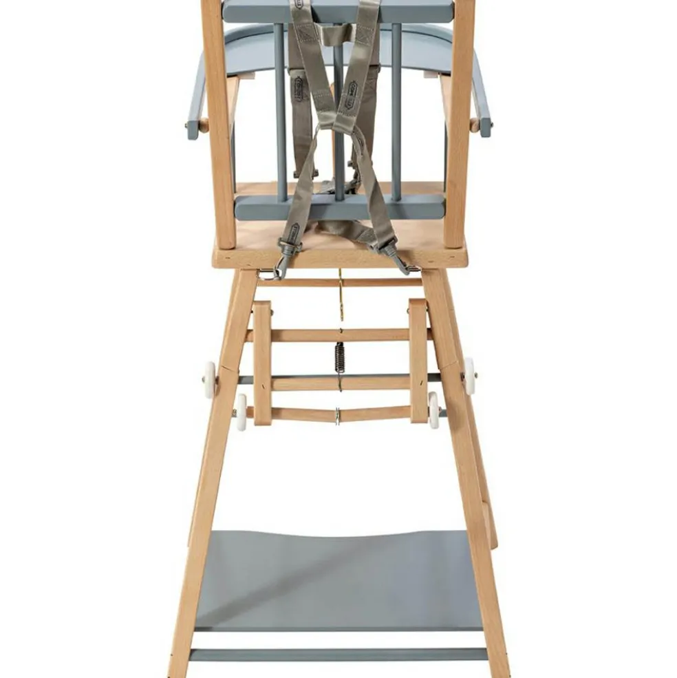 Chaise haute transformable Marcel hybride bleu gris