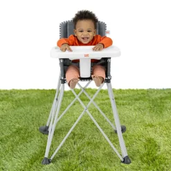 Chaise haute ultra compacte Pop'N Dine Gris