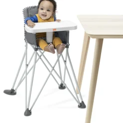 Chaise haute ultra compacte Pop'N Dine Gris