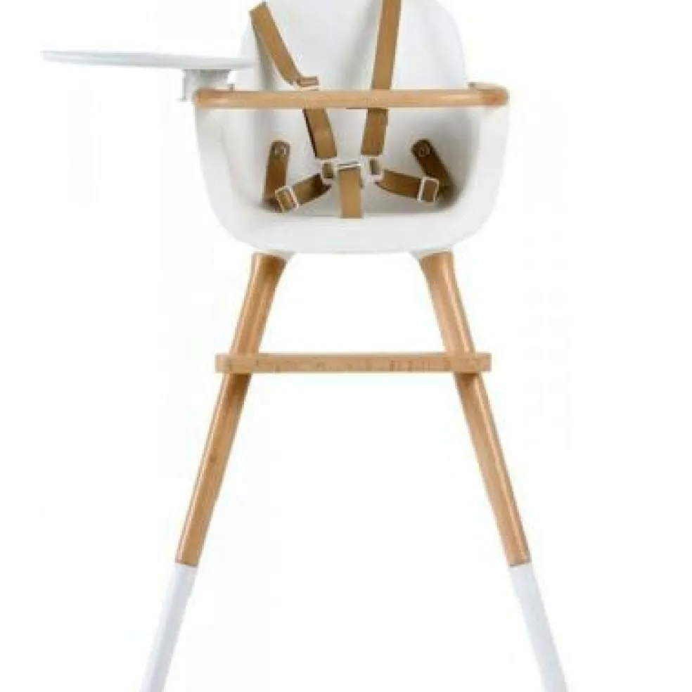 Chaise haute évolutive Ovo Luxe one avec harnais beige