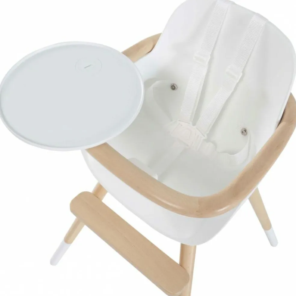 Chaise haute évolutive Ovo Luxe one avec harnais beige