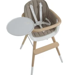 Chaise haute évolutive Ovo Luxe one avec harnais beige