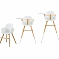 Chaise haute évolutive Ovo Luxe one avec harnais beige