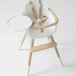 Chaise haute évolutive Ovo Luxe one avec harnais beige