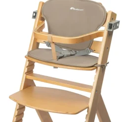 Chaise haute évolutive Timba Natural Wood avec coussin