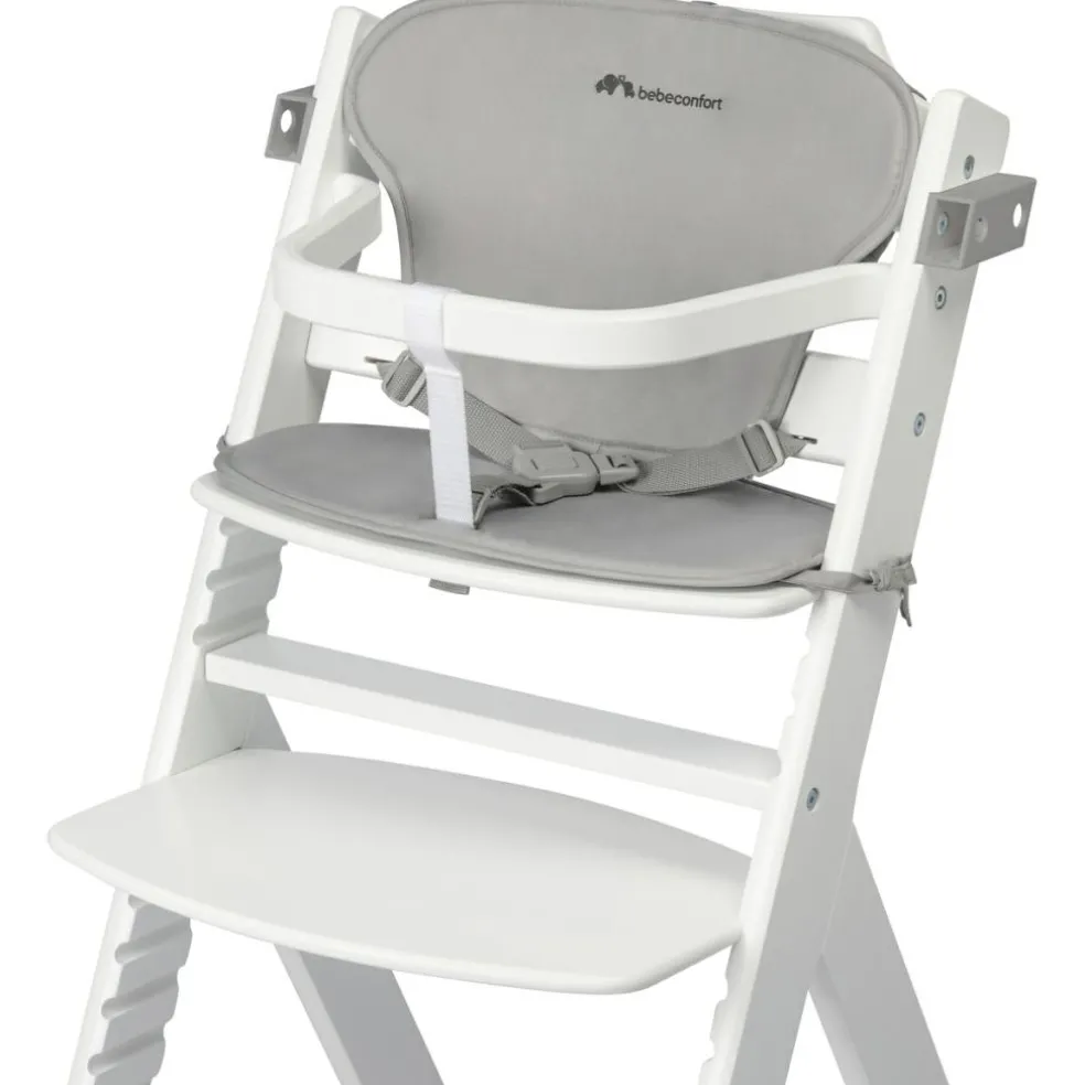 Chaise haute évolutive Timba White avec coussin