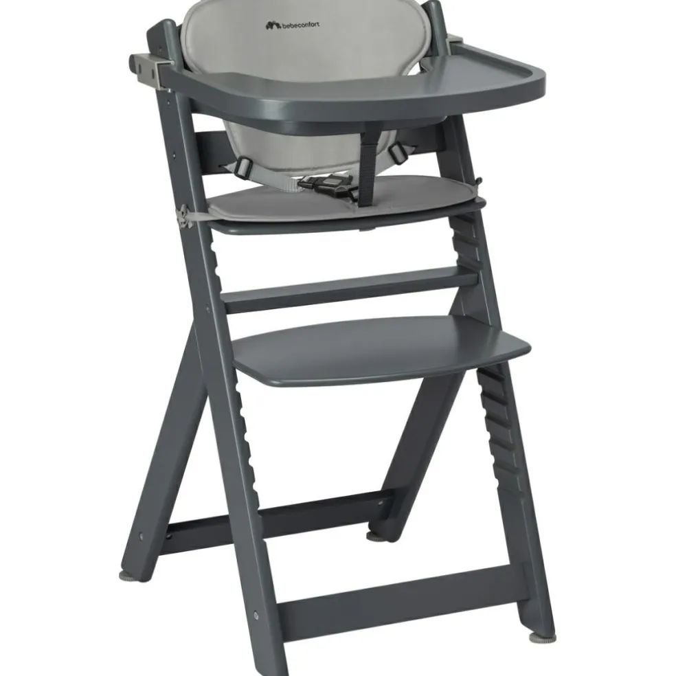 Chaise haute évolutive Timba Gray Mist avec coussin