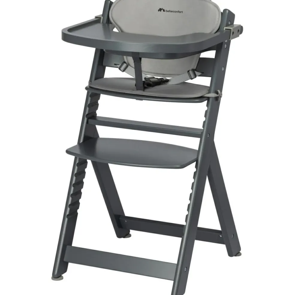 Chaise haute évolutive Timba Gray Mist avec coussin