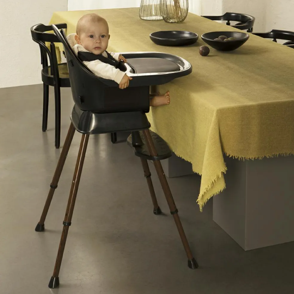 Chaise haute évolutive Ultimo 3 Luxe Black-Walnut