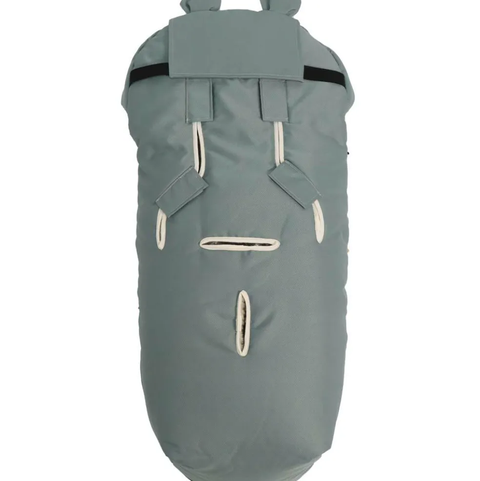 Chancelière capuche souris en laine vert (6-36 mois)