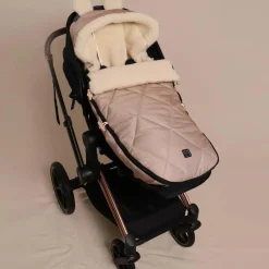 Chancelière capuche souris en laine sable (6-36 mois)