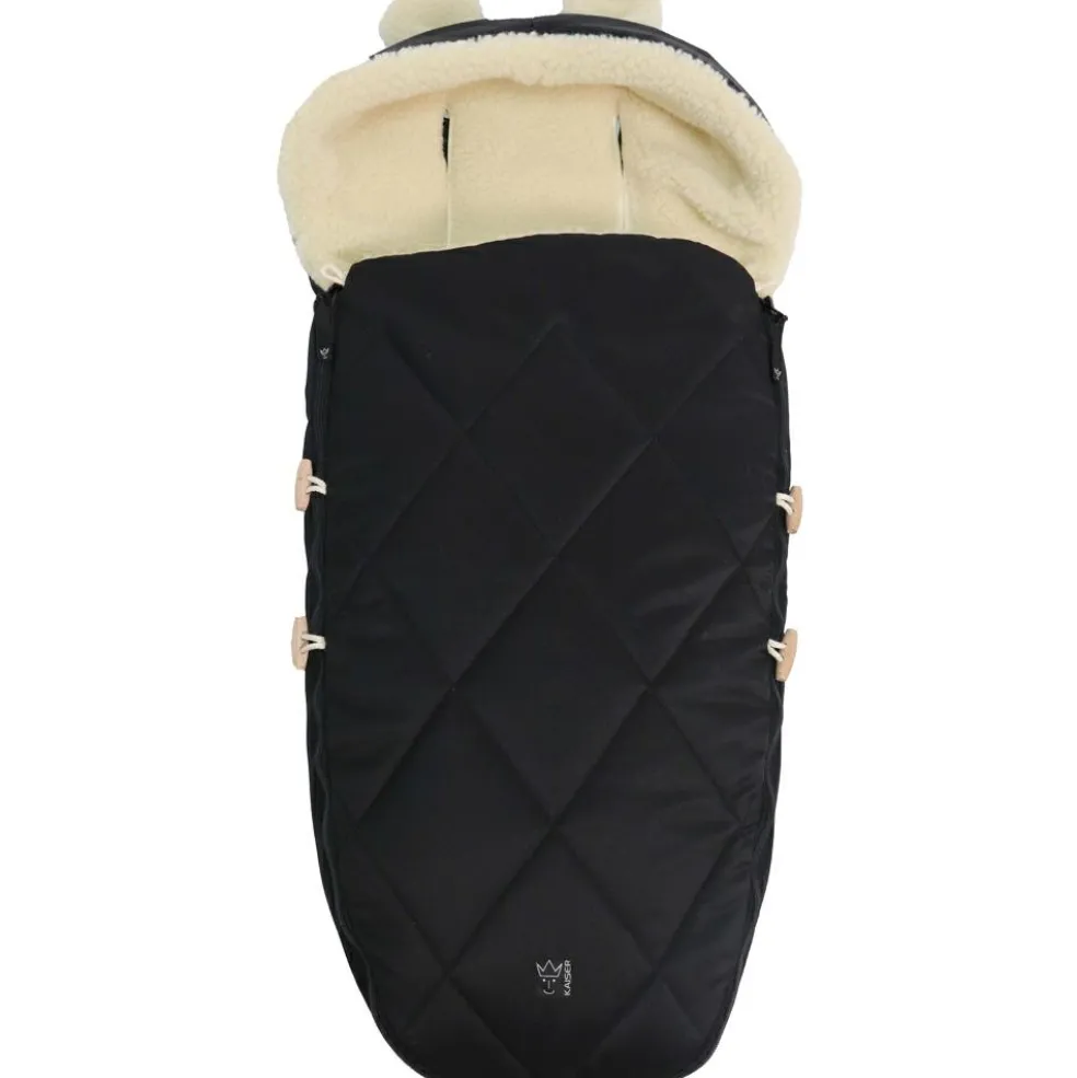 Chancelière capuche souris en laine noir (6-36 mois)