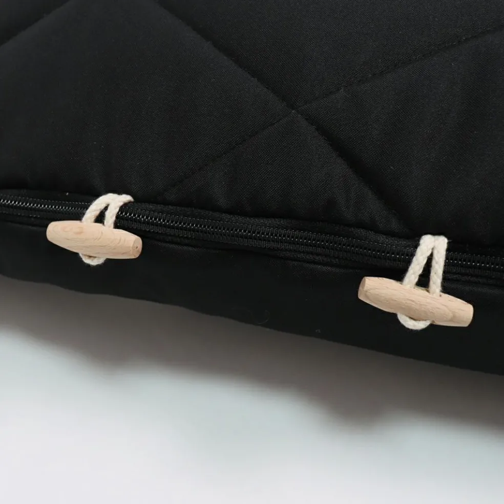 Chancelière capuche souris en laine noir (6-36 mois)