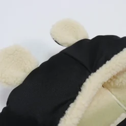 Chancelière capuche souris en laine noir (6-36 mois)