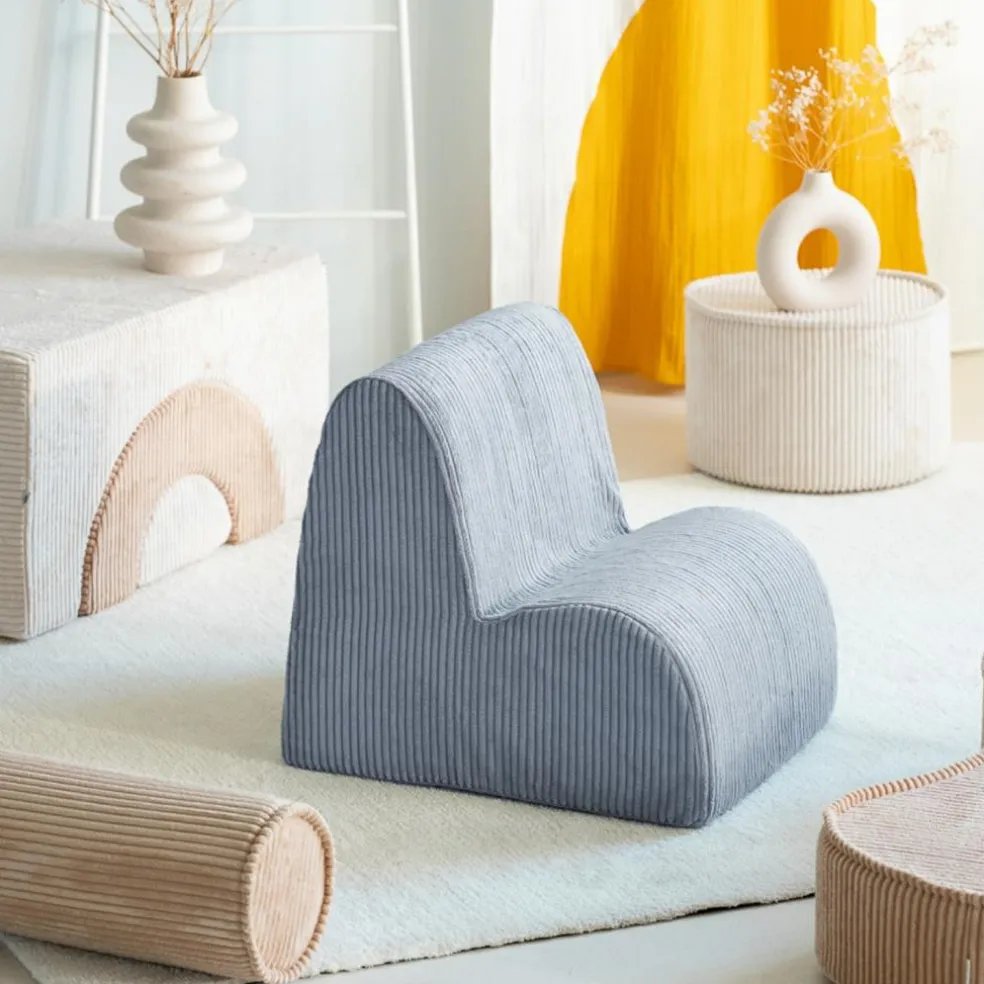 Chauffeuse Cloud Blueberry Blue velours côtelé