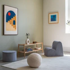 Chauffeuse Cloud Blueberry Blue velours côtelé