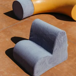 Chauffeuse Cloud Blueberry Blue velours côtelé