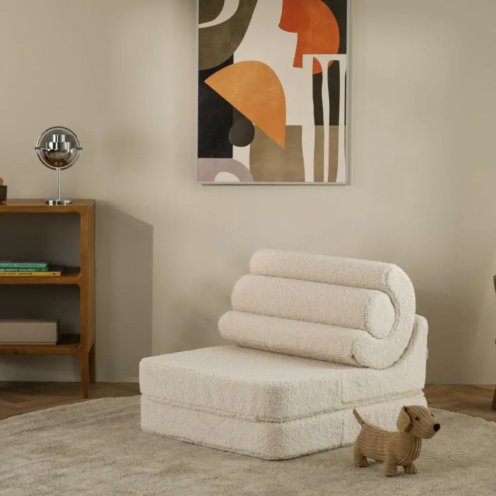 Chauffeuse Flipster Cream White molletonné