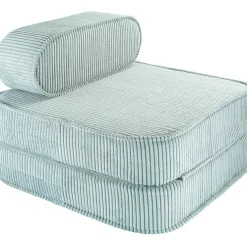 Chauffeuse Peppermint Green velours côtelé