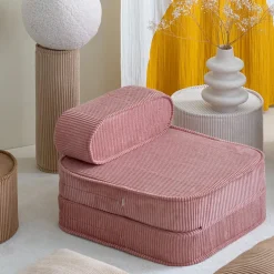 Chauffeuse Pink Mousse velours côtelé