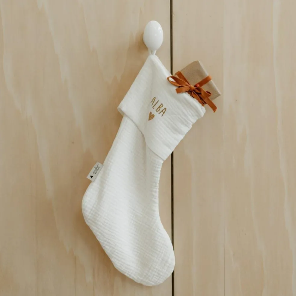 Chaussettes de Noël Gaze Ecru (personnalisable)