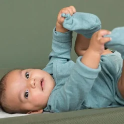 Chaussons bébé en coton bio Melange Stonegreen (0-3 mois)