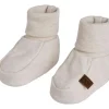 Chaussons bébé en coton bio Melange warm linen (0-3 mois)
