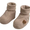 Chaussons bébé en coton bio Melange Clay (0-3 mois)