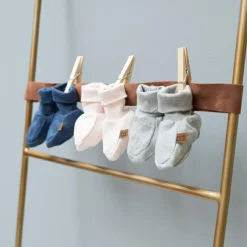 Chaussons bébé en coton bio Melange rose clair (0-3 mois)