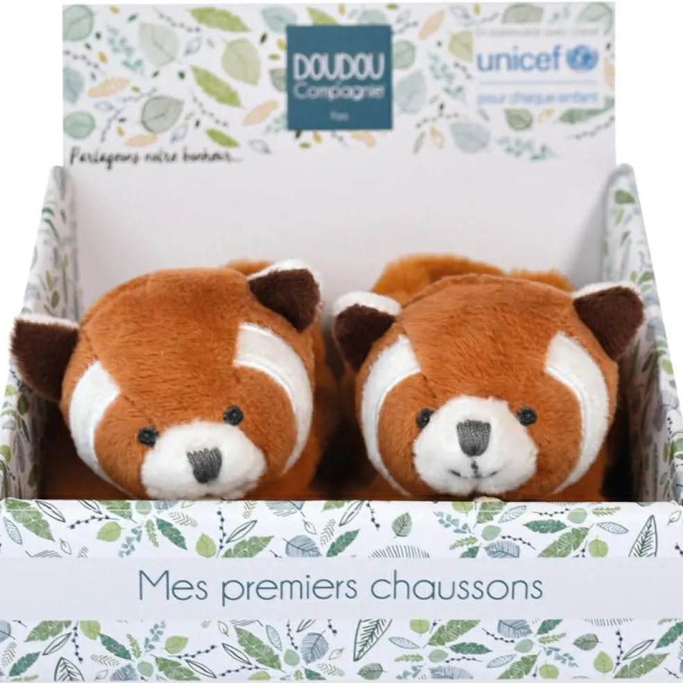 Chaussons bébé Panda roux (0-6 mois)