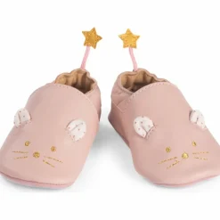Chaussons cuir souris rose La petite école de danse (0-6 mois)