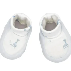 Chaussons de naissance bleus Sophie la girafe (0-1 mois)