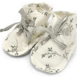 Chaussons de naissance en coton Olive Bloom (0-1 mois)
